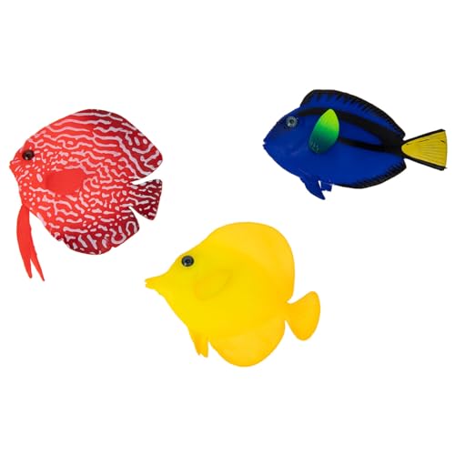Supvox 3 Stück Teiliges Aquarium-deko aus Leuchtenden Silikonfischen Naturnahe Nachbildung für Naturnahe Gestaltung Umweltfreundlich und Sicher für Fischbecken Einfache Pflege und von Supvox