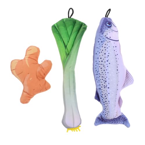Supvox 3 Stück Teiliges Katzenminze Fischspielzeug Interaktives Plüsch Kauspielzeug für Kätzchen Zahnpflegend Langlebig Fördert Spielerische Aktivität und Gesundes Zahnfleisch von Supvox