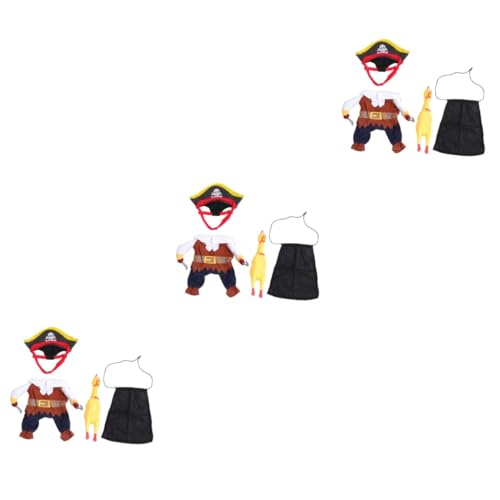 Supvox 3-teiliges Set Haustierkostüm Hundekleidung Piratenthema Halloween Hundekleidung Große Größe Halloween Outfit von Supvox