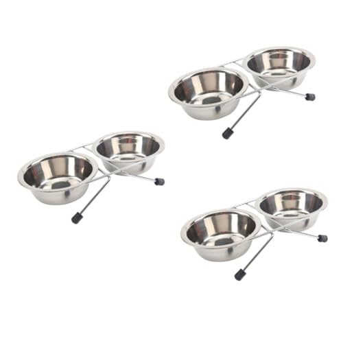 Supvox 3St Futterautomat für Haustiere Futterspender Pet Bowl Wassernapf Stainless Steel inoxlm Futter- und Wassernäpfe für Haustiere Hundefutter und Wassernäpfe Hundenapf Wasserschale von Supvox