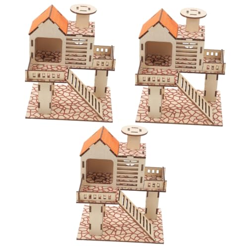 Supvox 3St Hamster-Tunnel-Spielzeug Hasenhaus aus Holz Rattenhaus Hamster häuschen Hamster Spielzeug dekoratives Rattenversteck entzückendes Rattenversteck Protokoll Hamsterhaus der Zaun von Supvox