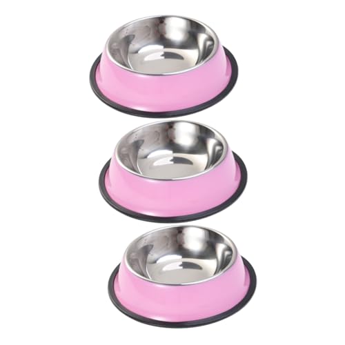 Supvox 3 Stücke Pet Supplies Hund Schüssel Tablett Edelstahl Non-Skid Basis 18cm Durchmesser Für Welpen Supvox 3 Stücke Pet Supplies Hund Schüssel Tablett Edelstahl Non-Skid Basis 18cm Durchmesser Für Welpen von Supvox