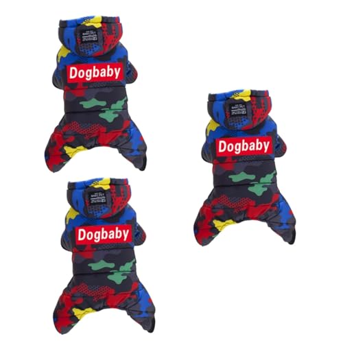 Supvox 3 Stücke Haustier Daunenjacke Verdicken Hundemantel Camouflage Design Warme Hundebekleidung Für Outdoor-spaß von Supvox