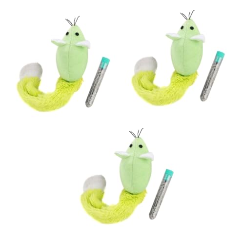 Supvox 3stücke Pet Cat Toy Mit Katzenminze Interaktives Mausspielzeug Mit Langem Für Katzen Attraktives Katzenspielzeug Grün Beschäftigung Spielinstinkte von Supvox