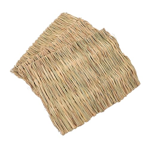 Supvox 3er-Pack Grasmatte - Einstreumatte Für Hasen Strohmatte Für Haustiere Strohgewebte Matte Für Meerschweinchen Hamster Hasen Leicht Zu Reinigen & von Supvox