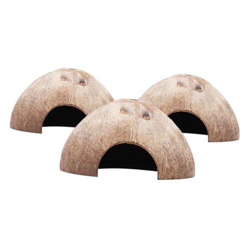 3er Set Hamster HöHle Aus Kokosnuss, Versteck FüR Hamster Und Reptilien, NatüRliche Dekoration Und Versteck 3er Set Hamster HöHle Aus Kokosnuss, Versteck FüR Hamster Und Reptilien, NatüRliche Dekoration Und Versteck von Supvox