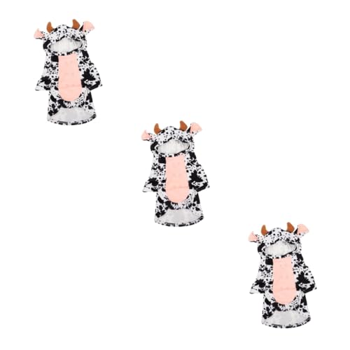 Supvox 3St Verwandlungskostüm für Haustiere Kuh Tier Hund Hoodie warmes Haustierkostüm kuhkostüme Kuh-kostüm Kleider warme Hoodies Cosplay-Kleidung schönes Haustier-Outfit Weihnachten von Supvox