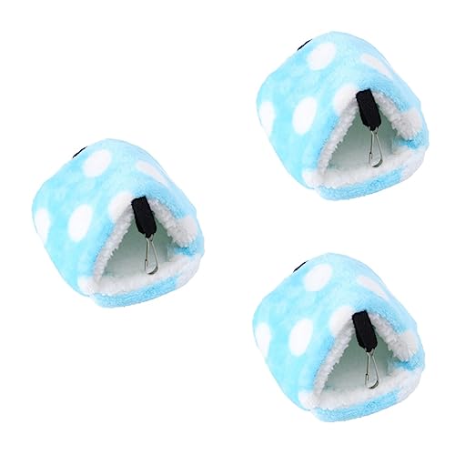Supvox 3stücke Winter Fleece Hamster-hängematte Warmes Bed House Für Nagetiere Tierhöhle Für Hamster Chinchillas Und Meerschweinchen Blau Mit Großen Punkten von Supvox