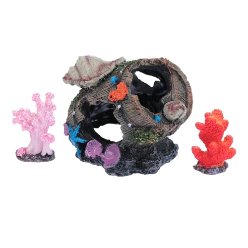 Supvox 3Stücke Versteckhöhlen Mit Simulation Für Fische Und Garnelen Lebensnahe Fischtanklandschaft Aus Resin Für Süßwasser Für Terrarien Und Aquarien von Supvox