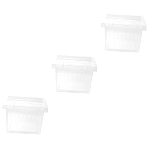 Supvox 3er-Box Aufzuchtbox Für Insekten Tragbarer Laufstall Für Haustiere Einsiedlerkrebskäfig Schildkrötengehege Reptilienbecken Reptilien Zuchtbehälter Käfigfrosch Plastik Transparent von Supvox