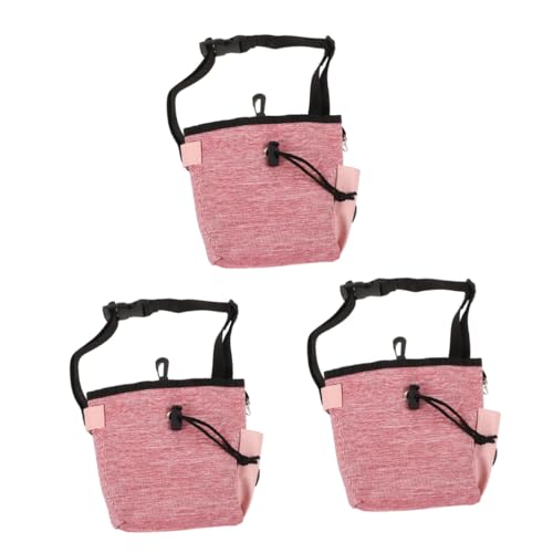 Supvox 3st Gürteltasche Für Das Hundetraining Snackbeutel Einkaufstüten Müllsäcke Snack-Taschen Müllbeutel Lebensmittelbeutel Welpenfutterbeutel Hundetasche Rosa Hundefutter Oxford-Stoff von Supvox