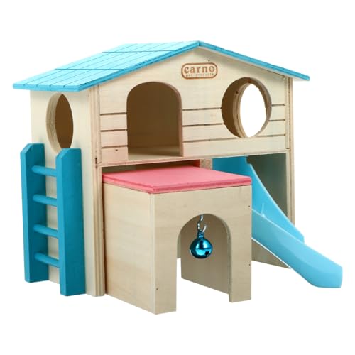 Supvox 3st Hamsterhaus Hamsterversteck-Spielplatz Hamsterkäfig Haustierhaus Minitiere Hamsterversteckhaus Chinchilla-leiterhütte Rutschenhütte Für Haustiere Haustierzubehör Stärken Holz von Supvox