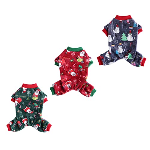 Supvox 3 Stücke Weihnachten Haustier Kleidung Schneeflocke Kuchen Hirsch Hund Outfit Festliche Fleece Material Mantel Party Haustier Kleidungsstück von Supvox