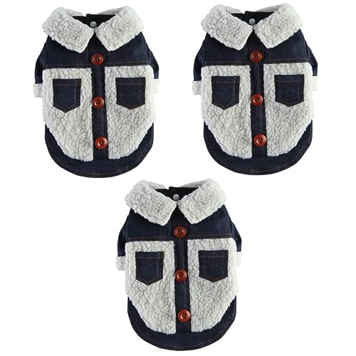 Supvox 3st Kleidung Für Haustiere Hundemäntel Hund Warme Kleidung Winterjacke Für Welpen Karierter Pullover Für Hunde Winter Hundemantel Hundebekleidung Kleine Hundejacke Beige Polyester von Supvox