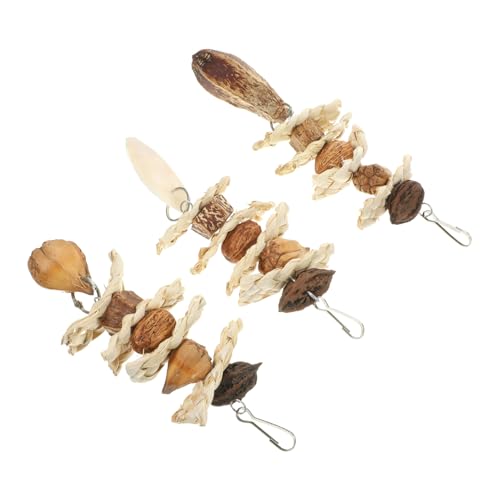 Supvox 3-teiliges Kauspielzeug Für Papageien Aus Holz Spielzeug Zum Aufhängen Im Vogelkäfig Kauspielzeug-Set Für Vögel Sicheres Spielzeug Und Futtersuche Für Vögel von Supvox
