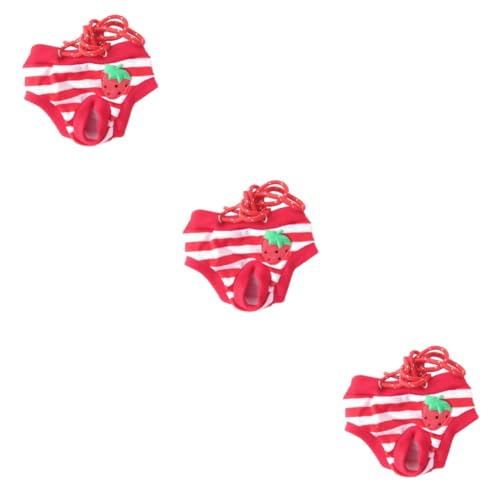 Supvox 3St Haustierwindeln physiologische Hosen für Welpen Menstruationsunterwäsche Haustier Windel Streifen Welpenwindeln für Hündchen rot Supvox 3St Haustierwindeln physiologische Hosen für Welpen Menstruationsunterwäsche Haustier Windel Streifen Welpenwindeln für Hündchen rot von Supvox