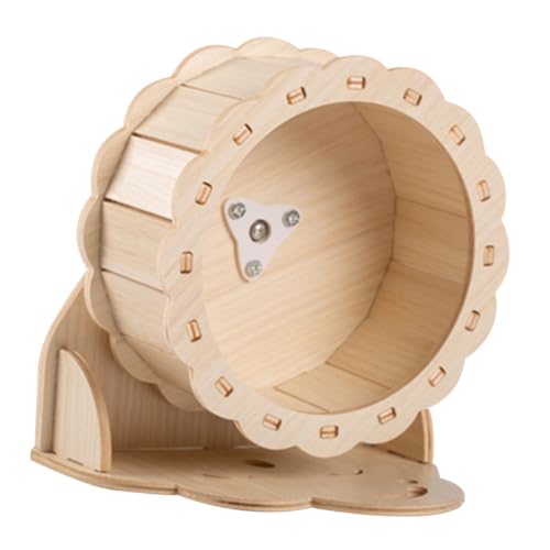 Supvox 4 Sätze Hamster Laufrad aus Holz Große Hamsterräder Laufrad aus Holz für Hamster Holzspielzeug für Kleintiere Hamster Spielzeug Laufrad Spielzeuge Rad für Chinchilla Chinchilla-Rad von Supvox