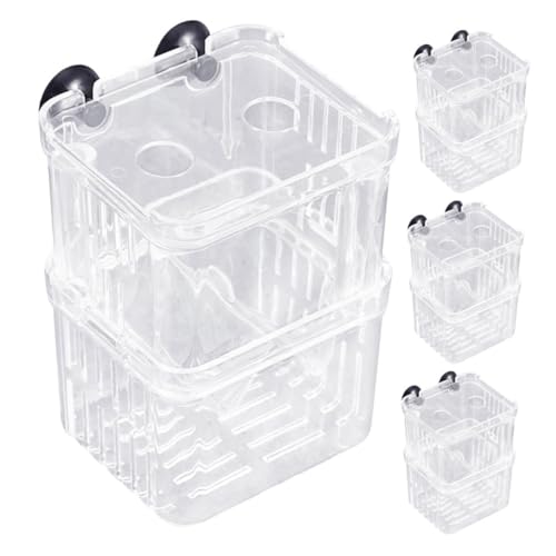 Supvox 4 Stück Aquarium Aufzuchtbecken mit Doppellagigem Netz Selbstschwimmend Saugnäpfen Schutzbox für Fischbrut Geeignet für Betta Garnelen Kleine Fische Laichkasten und Supvox 4 Stück Aquarium Aufzuchtbecken mit Doppellagigem Netz Selbstschwimmend Saugnäpfen Schutzbox für Fischbrut Geeignet für Betta Garnelen Kleine Fische Laichkasten und von Supvox