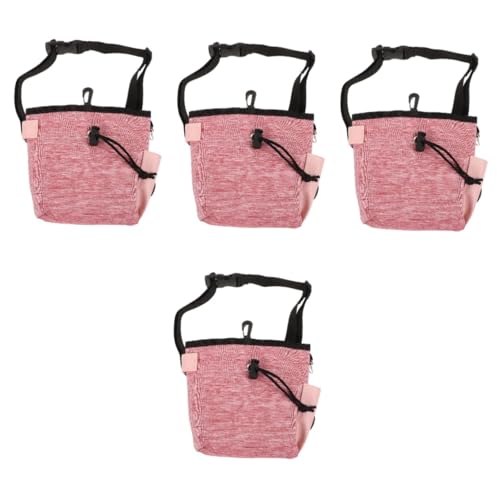 Supvox 4 Stück Gürteltasche Für Das Hundetraining Müllbeutel Müllsäcke Lebensmittelbeutel Snack-Taschen Einkaufstüten Snackbeutel Welpenfutterbeutel Rosa Oxford-Stoff Tragbar Hundebedarf von Supvox