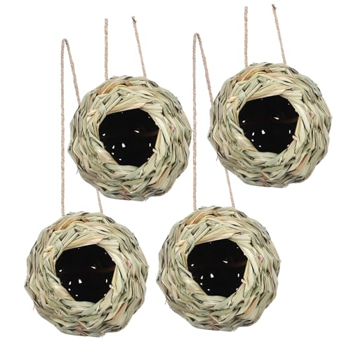 Supvox 4 Stück Hängende Vogelnester aus Gras Handgewebt Naturnahes Hummingsbird Nest für Käfige und Garten Sicher Komfortabel und Robust Ø für Wellensittiche und Kleine Vögel Supvox 4 Stück Hängende Vogelnester aus Gras Handgewebt Naturnahes Hummingsbird Nest für Käfige und Garten Sicher Komfortabel und Robust Ø für Wellensittiche und Kleine Vögel von Supvox