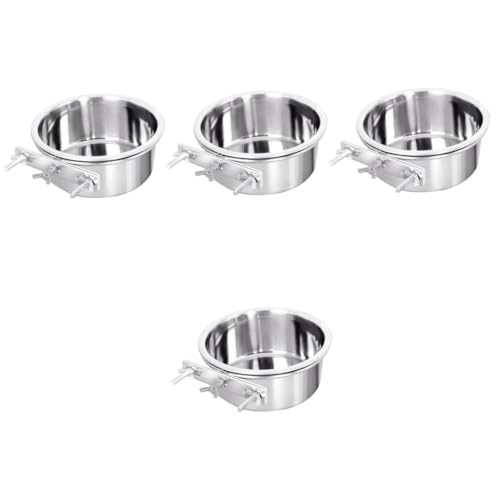 Supvox 4 Stück Hängender Fressnapf edelstahlschüsseln Stainless Steel Bowl Verschleißfester Katzennapf hundenäpfe aus Metall Futternapf für Hunde Katzennäpfe Heimtierbedarf Welpennapf von Supvox