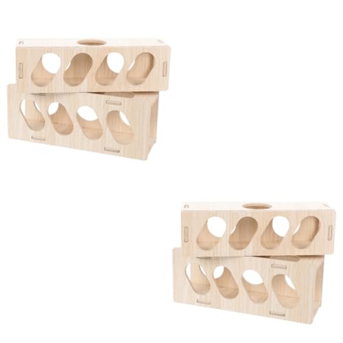 Supvox 4 Stück Hamster-Tunnel-Spielzeug Hamster tunnelsystem Hamstertunnelsystem Igel-Katzen-Tunnel Igel-Tunnel-Spielzeug Haustier Spielset aus Holz Tunnelspielzeug für Spiel Hamsterhaus von Supvox