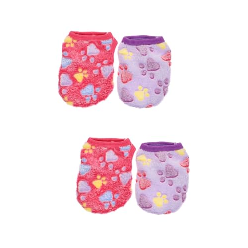 Supvox 4stücke Lustige Hundekleidung Für Kleine Haustiere Warme Fleece-Outfits Mit Niedlichem Pfotenmuster Für Und Besondere Anlässe Für Partys Und Feiern von Supvox