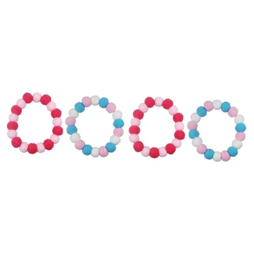 Supvox 4stücke Katzen Und Hundehalsband Mit Plüschball-Design Elastisches Farbenfrohes Set Für Hochzeiten Und Fotoshootings Für Kleine Haustiere Geeignet von Supvox