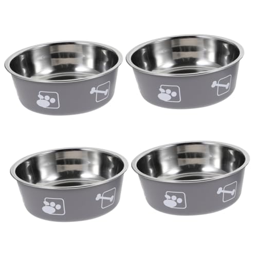 Supvox 4 Stück Haustiernapf aus Edelstahl Behälter für Lebensmittel Hundenapf für den Haushalt Futternapf für Hunde Behälter für Hundefutter Futternapf für Haustiere Drucken Container von Supvox