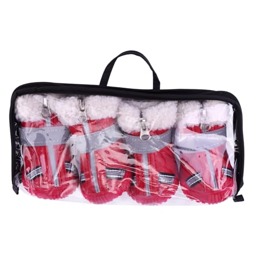 Supvox 4 Stück Hundeschuhe Haustierschuhe Schneestiefel Für – Bequem Für Drinnen Und Draußen Supvox 4 Stück Hundeschuhe Haustierschuhe Schneestiefel Für – Bequem Für Drinnen Und Draußen von Supvox