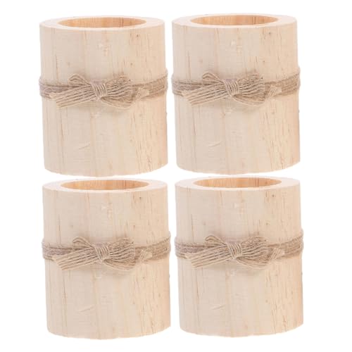 Supvox Elegante Rustikale Hochzeitsdeko 4 Stück Holz Kerzenständer Serviettenständer Air Plant Stand von Supvox