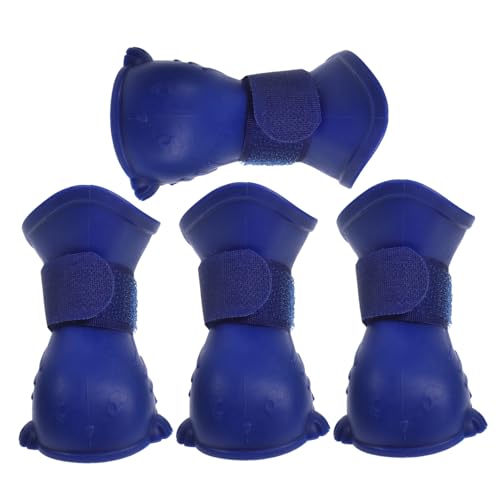 Supvox 4 Stück Hunde-Regenstiefel, wasserdichte Haustierschuhe, Bequeme Hundeschuhe Für Outdoor-aktivitäten, Welpen-Regenstiefel Für Regnerisches Wetter von Supvox