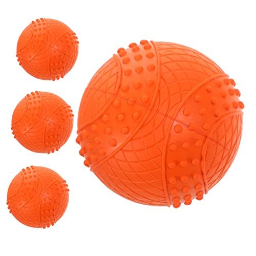 Supvox 4 Stück Hundeballspielzeug Kauball Hundespielball Hundebälle Hundebeißspielzeug Quietschspielzeug Welpenball Kleines Hundespielzeug Hundequietschen Für Große Hunde von Supvox
