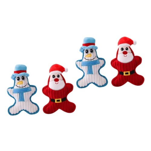 Supvox 4stücke Plüschspielzeug Für Hunde Weihnachtsmann Und Geräuschmachendes Kauspielzeug Für Und Langeweile Und Zerstörungsverhalten von Supvox