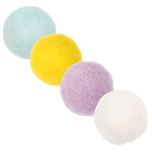 Supvox 4 Stück Interaktives Hundespielzeug Filzball mit Glocke Kauspielzeug für Mittlere Hunde Fördert Zahngesundheit und Training Leicht und Langlebig für Drinnen und Draußen von Supvox