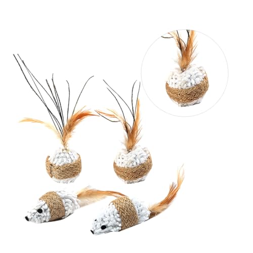 Supvox 4stücke Teiliges Katzenspielzeug Mit Plüschmäusen Und Bällen Interaktive Spielzeuge Spiel Und Für Katzen Und Kätzchen Mäuse Bälle von Supvox