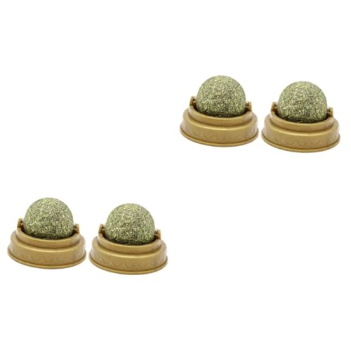 Supvox 4 Stück Verdauungsförderer für Katzen Health Wellness Katzenminze-Snack Katze Zuckerkugel Leckereien für Katzen Katzenbissball Katze leckt Ball Backenzahn Katzenspielzeug rotieren von Supvox