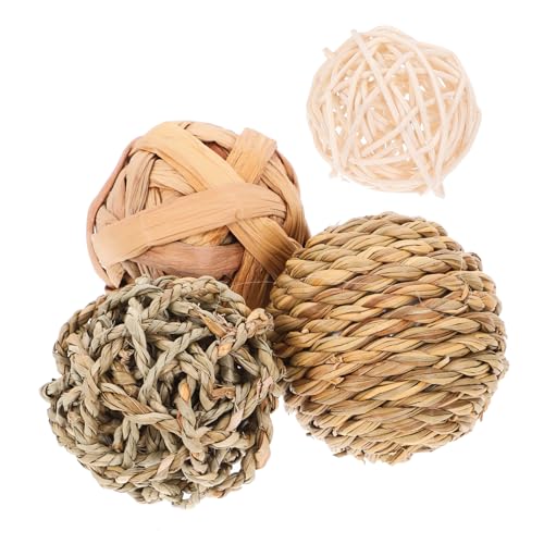 Supvox 4stücke Kauspielzeug Für Kleintiere Häschen-Spielzeug Aus Geflochtenem Rattan Kauen Zähneputzen Für Spielerisches Training von Supvox