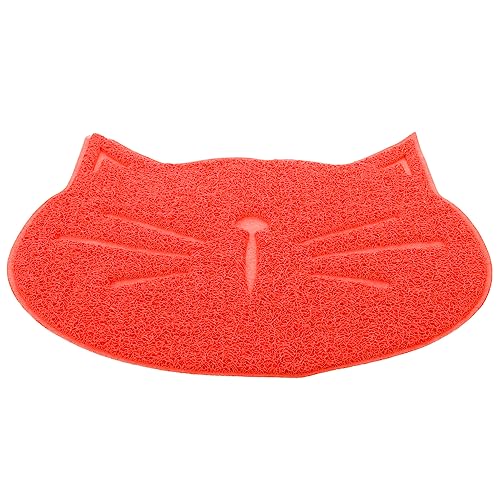 Supvox 4 Stück Matte in Katzenform Hunde Wassermatte Katzenmatten Fütterungsmatte Hundematte Für Futter Und Wasser Hundenapf Aus Kunststoff Katze Tischset Hundefutter Füttern Rot PVC von Supvox