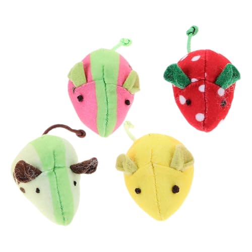 Supvox 4 Stück Fruchtmaus-Spielzeug Weiches Plüsch Interaktive Ausgestopfte Mäuse Für Kätzchen Bewegung Und Spaß Supvox 4 Stück Fruchtmaus-Spielzeug Weiches Plüsch Interaktive Ausgestopfte Mäuse Für Kätzchen Bewegung Und Spaß von Supvox
