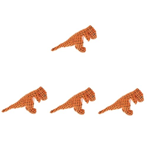 Supvox 4 Stück Quietschendes Dinosaurier-Spielzeug Plüschfigur Spielzeug Welpen-Trainingsspielzeug Spielzeuge lustiges Hundespielzeug Bissfestes Hundespielzeug Karikatur Plüschtier rot von Supvox