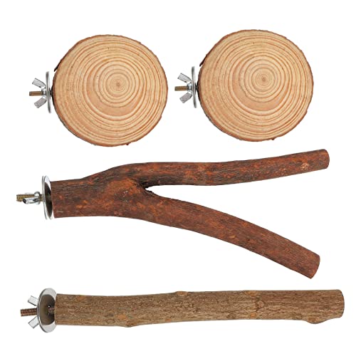 Supvox 4 Stücke Papagei Holz Stehend Stangen Für Kauen Klettern Haustier Vogel Spielzeug Set Käfig Versorgung Papagei Beißen Spielzeug von Supvox