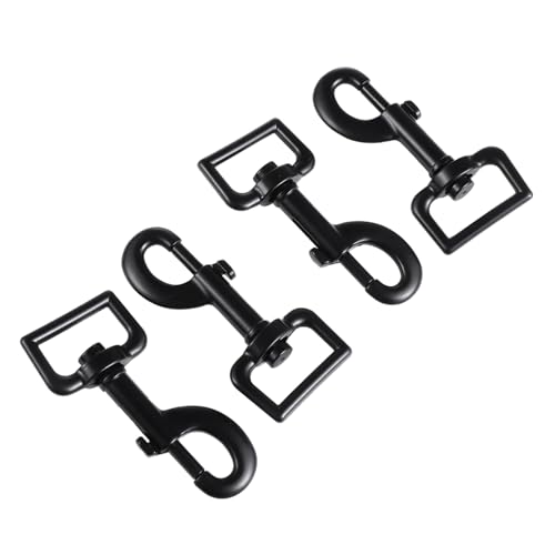 Supvox 4 Stück Teiliges Drehbarer Schnapphaken Schwarzem Legierungsmetall Robuste Karabiner Clips als DIY Zubehör für Hundehalsbänder und Taschenbefestigung von Supvox
