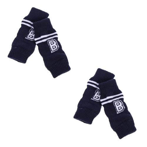 Supvox 4 Stück Teiliges Haustier Socken aus Atmungsaktivem Material mit Rutschfester Rutsch Beschichtung Schützende Hundesocken und Katzenpfotenschutz für Aktivitäten Drinnen und Draußen von Supvox