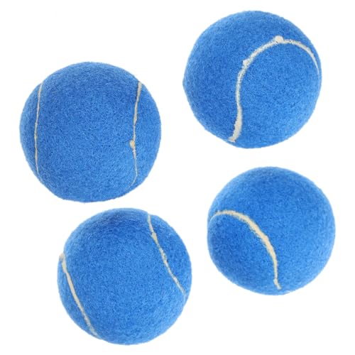 Supvox 4 Stück Teiliges Hundespielzeug Tennisbälle aus Premium Gummi Robustes Wurf und Kauspielzeug für Interaktives Training und Spiel Geeignet für Welpen und Mittelgroße Hunde Farbecht von Supvox