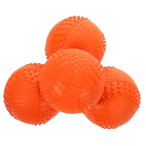 Supvox 4 Stück Teiliges Hundespielzeug aus Robustem Gummi Kleine Quietschende Kauspielbälle für Hunde Widerstandsfähig gegen Kauen Geeignet für Kleine Hunde zur Zahnreinigung und von Supvox