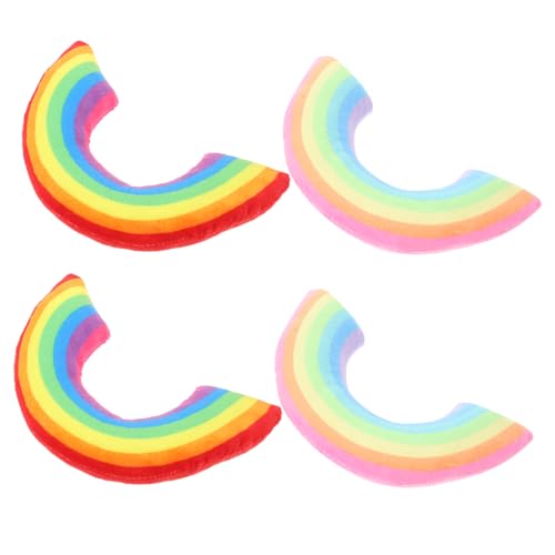 Supvox 4 Stück Teiliges Katzenminze Kissen mit Natürlichem Catnip Weiche Katzenkissen für Kätzchen Interaktives U Förmige Schlafkissen in Hellen und Dunklen Regenbogenfarben von Supvox