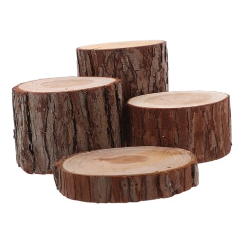 Supvox 4 Stück Teiliges Natürliche Mini-holzstümpfe für Hamsterkäfig Dekoration Sichere Robuste Baumstamm-spielzeuge für Kleine Haustiere und DIY Dekoration von Supvox