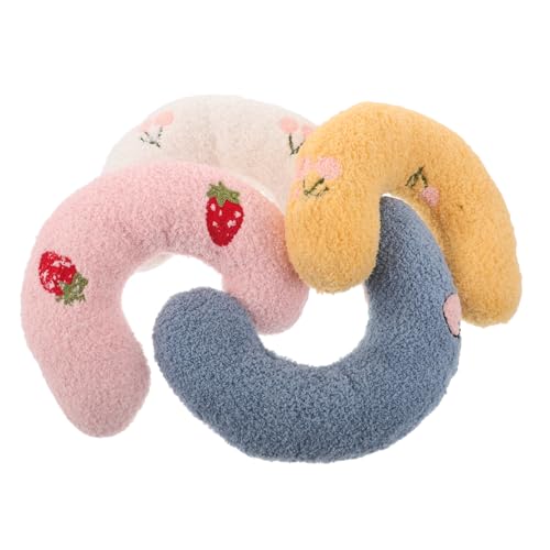 Supvox 4 Stück U Förmiges Katzenkopfkissen Kratzfestes Haustierkissen mit Ergonomischer Nackenstütze Strapazierfähiges Pflegeleichtes Material für Indoor Katzen Schlafen von Supvox