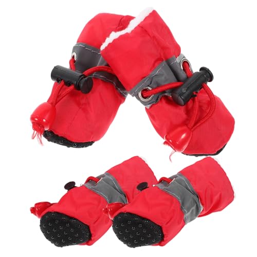 Supvox 4stücke Hundeschuhe Mit Kordelzug Für Welpen Anti-rutsch-Design Für Schneebedeckte Oder Regnerische Tage Schützende Haustierschuhe Aus Weichem Futter Und Langlebigen von Supvox